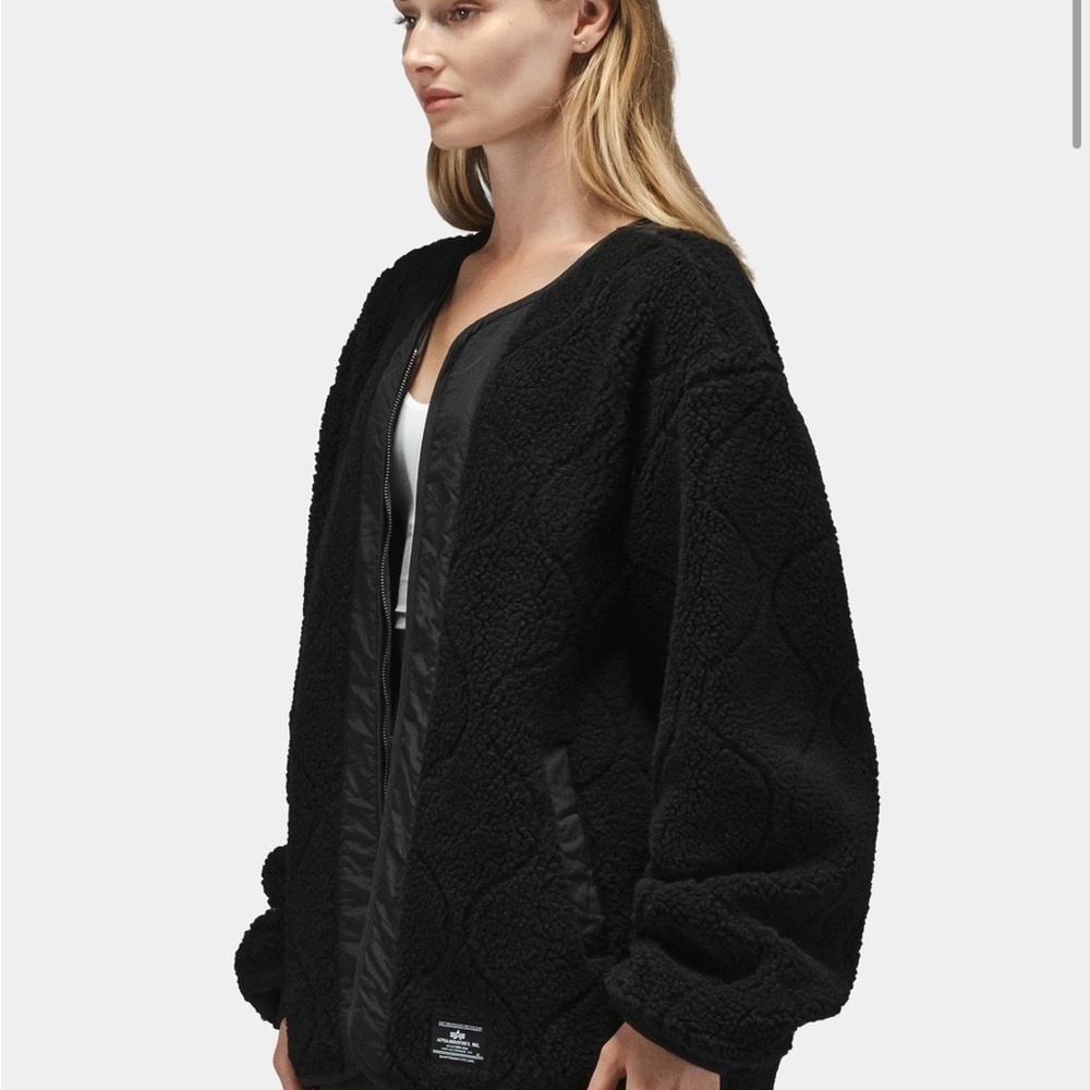 Alpha Industries Reversible M-65 Quilted Black Teddy Jacket